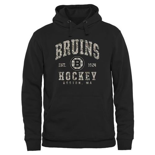 Boston Bruins Black Camo Stack Pullover Hoodie