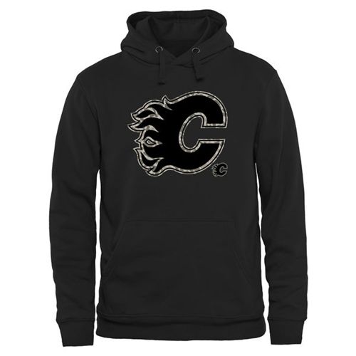 Calgary Flames Black Rink Warrior Pullover Hoodie