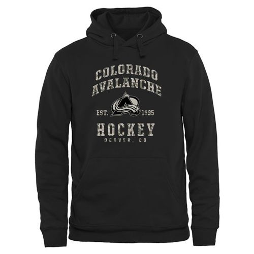 Colorado Avalanche Black Camo Stack Pullover Hoodie