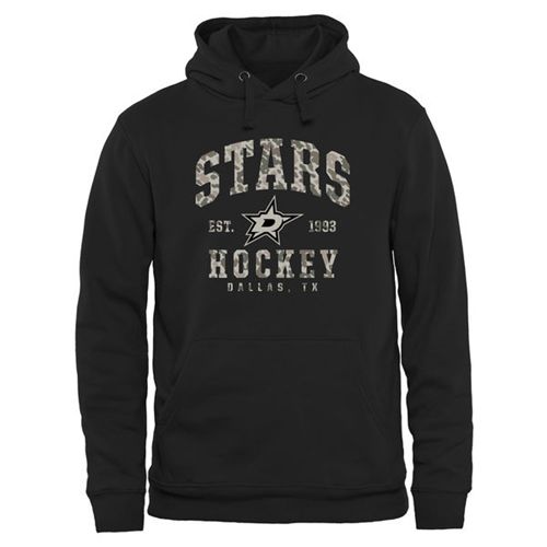 Dallas Stars Black Camo Stack Pullover Hoodie