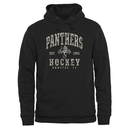 Florida Panthers Black Camo Stack Pullover Hoodie Florida Panthers Black Camo Stack Pullover Hoodie