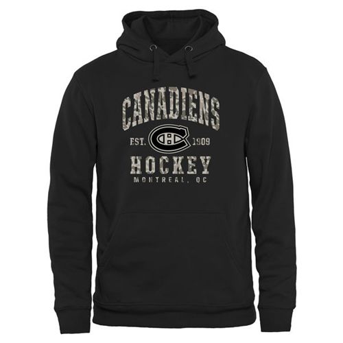 Montreal Canadiens Black Camo Stack Pullover Hoodie Montreal Canadiens Black Camo Stack Pullover Hoodie