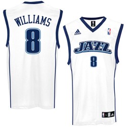 Utah Jazz Deron Williams #8 white swingman jersey