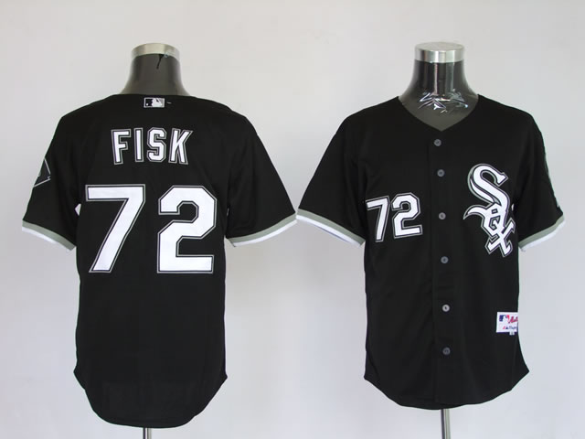 MLB Jerseys Chicago White Sox 72 Fisk Black