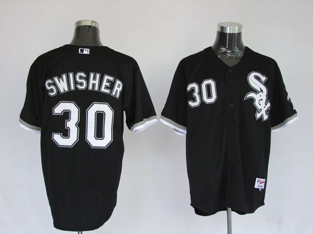MLB Jerseys Chicago White Sox 30 Swisher Black