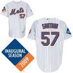 New York Mets Pinstripe57 Withe 2009 Inaugural Patch