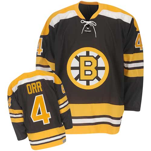 Boston Bruins #4 Bobby Orr Hockey Black Jersey