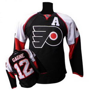 NHL Philadelphia Flyers #12 Simon Gagne Youth A Patch Black Jersey