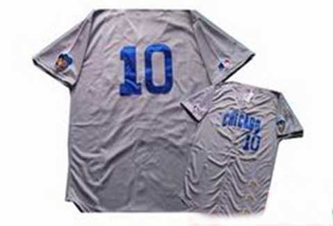MLB Majestic Chicago Cubs 10 Ronald Santo Grey Baseball Jersey