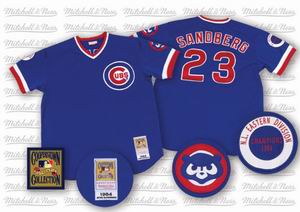 MLB Chicago Cubs Ryne Sandberg 23 Blue Mitchellandness Jerseys