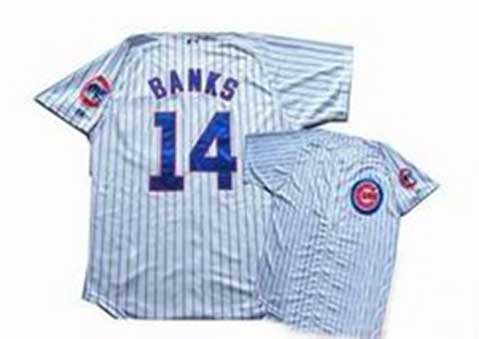 MLB Majestic Chicago Cubs 14 Banks White Baseball Jersey