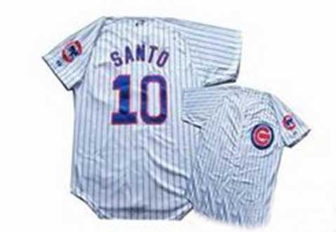 MLB Majestic Chicago Cubs 10 Ronald Santo White Baseball Jersey