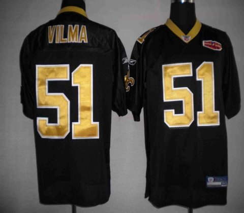 2010 superbowl nfl jerseys new orleans saints 51# vilma black