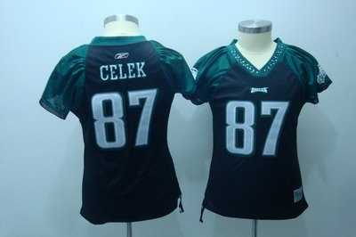 2010 women field flirt fashion jerseys philadelphia eagles 87 celek jerseys black