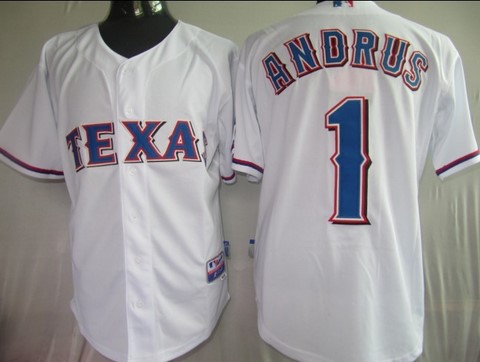 Texas Rangers 1 Andrus White Jerseys