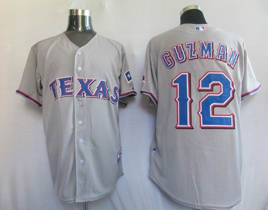 Texas Rangers 12 Guzman grey Jerseys