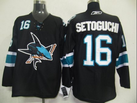 NHL San Jose Sharks 16 Setoguchi Black Jerseys