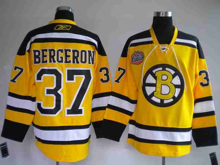Boston Bruins 37# BERGERON Yellow WINTER CLASSIC VINTAGE jerseys