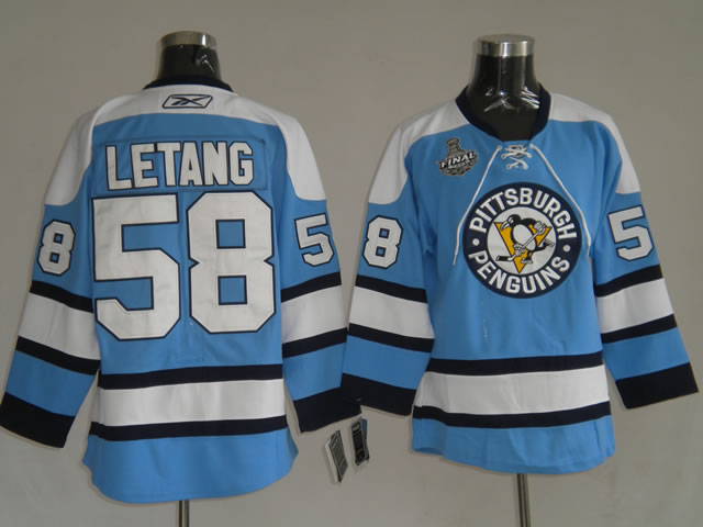 NHL Jerseys Pittaburgh Penguins 58 Letang Blue
