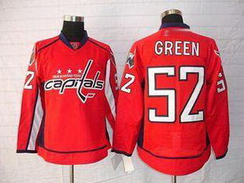 Washington Capitals No.52 GREEN Red NHL Hockey Jersey