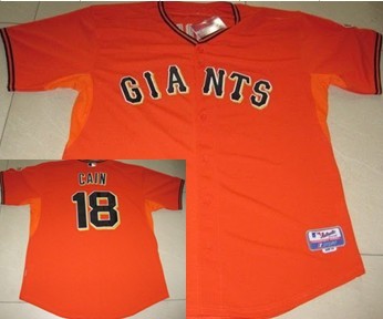 San Francisco Giants #18 Matt Cain Orange Jersey