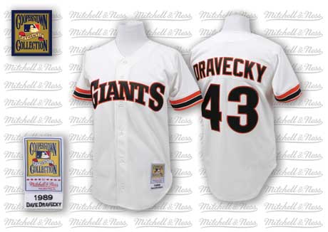 San Francisco Giants #43 Darvecky White Throwback Jersey