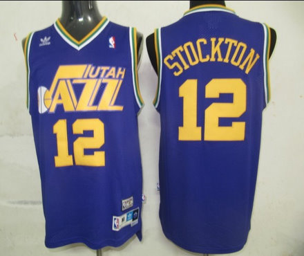 Utah Jazz 12 STOCKTON Purple Swingman Jerseys