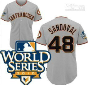 San Francisco Giants 48 Sandoval 2010 World Series Gray Jersey