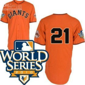 San Francisco Giants 21 Sanchez 2010 World Series Orange Jersey