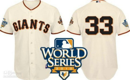 San Francisco Giants 33 Rowand 2010 World Series Cream Jersey