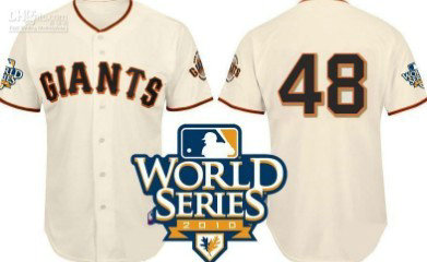 San Francisco Giants 48 Sandoval 2010 World Series Cream Jersey
