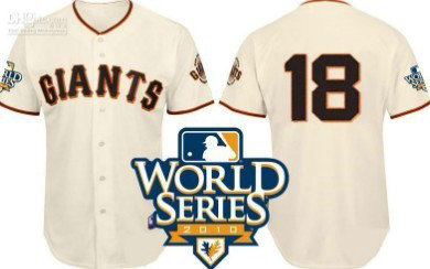 San Francisco Giants 18 Cain 2010 World Series Cream Jersey