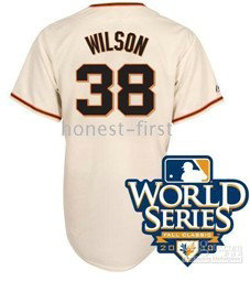 San Francisco Giants 38 Wilson 2010 World Series Cream Jersey