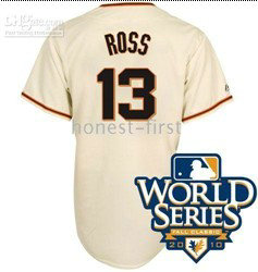 San Francisco Giants 13 Cody Ross 2010 World Series Cream Jersey