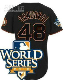San Francisco Giants 48 Sandoval 2010 World Series Black Jersey