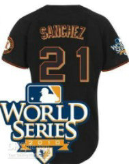 San Francisco Giants 21 Sanchez 2010 World Series Black Jersey