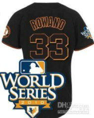 San Francisco Giants 33 Rowand 2010 World Series Black Jersey