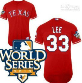 Texas Rangers 33 Lee 2010 World Series Red Jersey