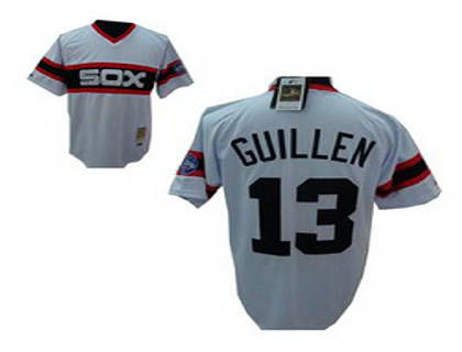 jerseys&Chicago White Sox 13& GUILLEN white M&N