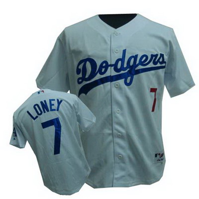 Los Angeles Dodgers #7 James Loney white jerseys