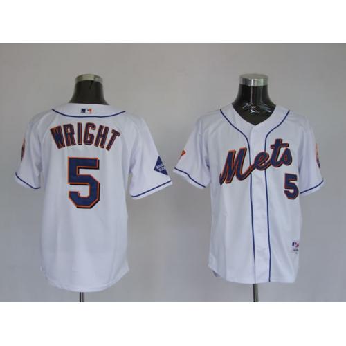 Jerseys New York Mets 5 David Wright White Royal