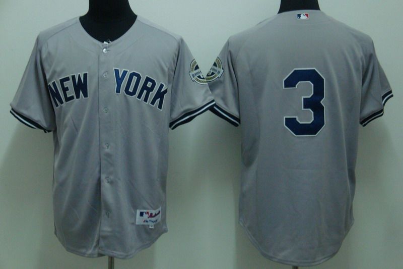 MLB Jersey New York Yankees #3 Ruth Grey Jersey