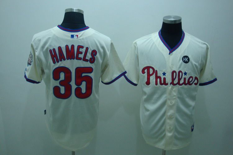 MLB Jersey Philadelphia Phillies #35 HAMELS Cream