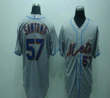 MLB Jerseys New York Mets 57# SANTANA Grey