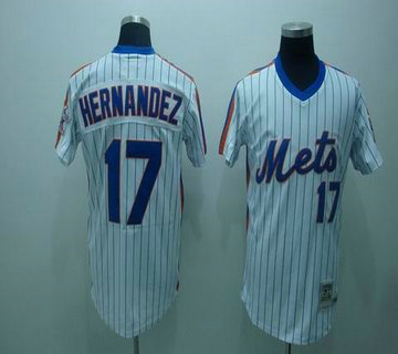 mlb new york mets #17 hernandez m&n white