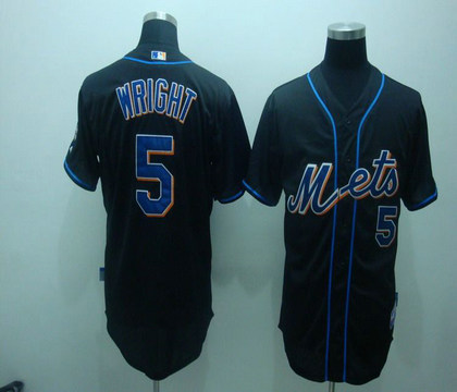 mlb new york mets 5# Wright black jerseys