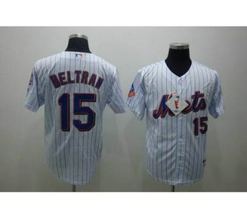 mlb new york mets #15 beltran white(blue strip)