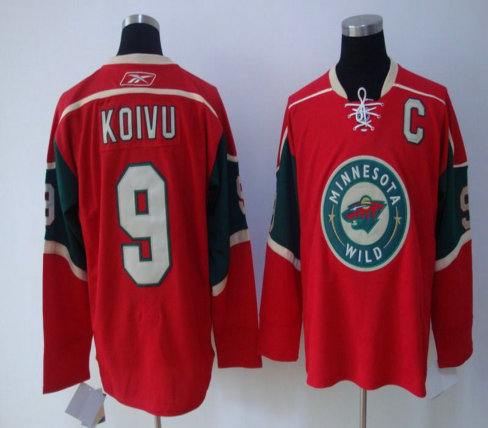 NHL Jerseys Minnesota Wild 9# KOIVU red jerseys