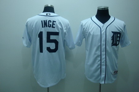 Detroit Tigers 15 Brandon inge white jerseys