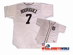 MLB Majestic Detroit Tigers 7 Ivan Rodriguez White Jerseys